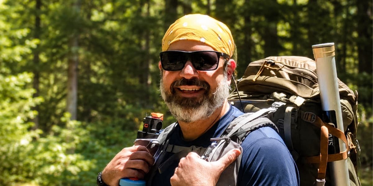 Wilderness guide Matt Kessler reviewing Topo Maps+