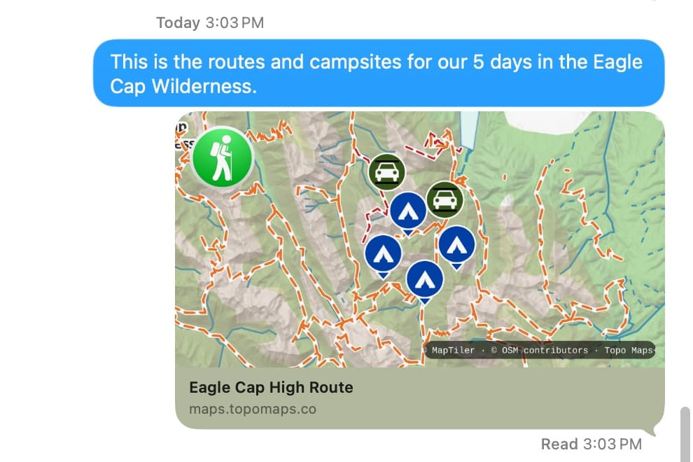 PHOTO: the shared interactive map link, or the printable PDF on the kitchen table