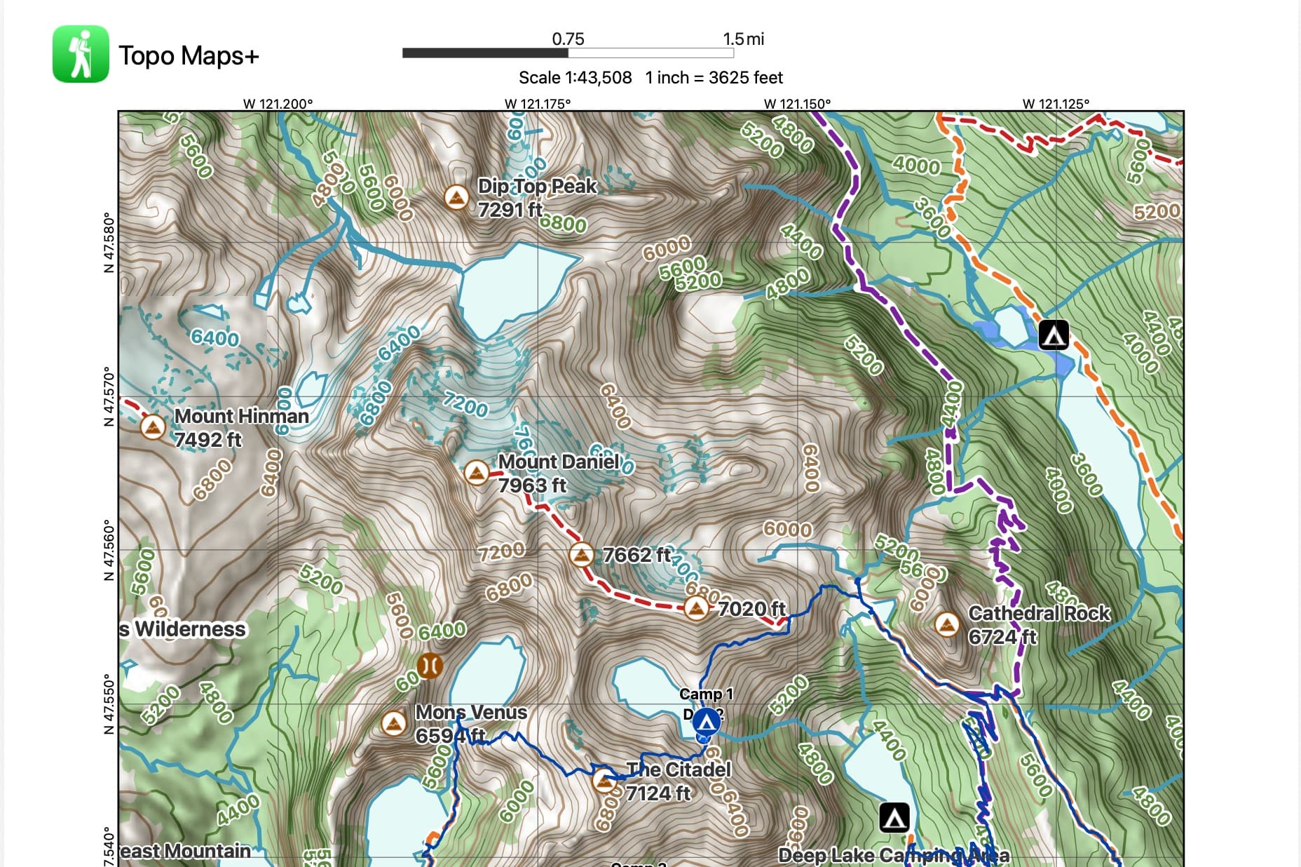 PHOTO: the whole route printed at an overview scale