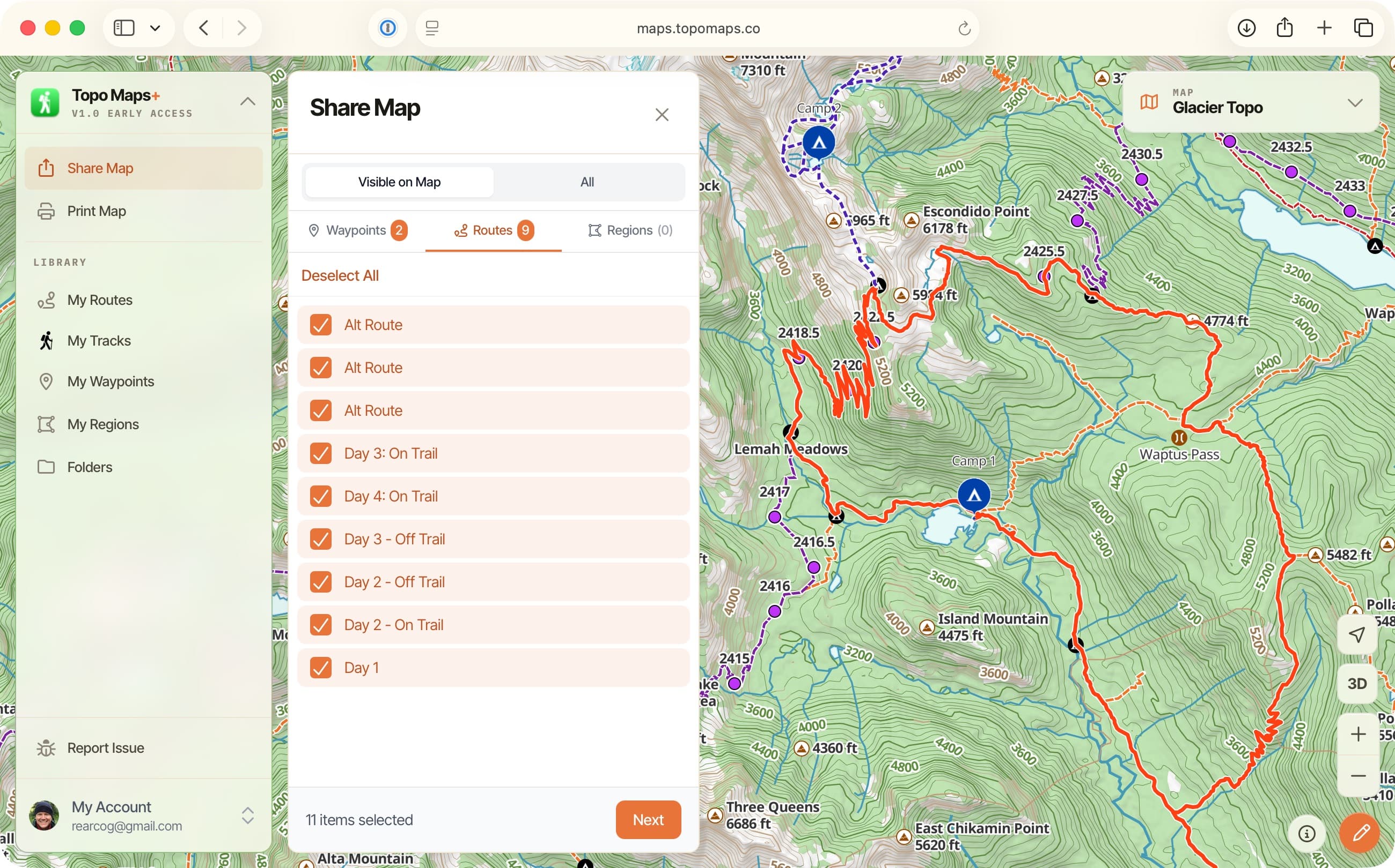 SCREENSHOT: Sharing in the web app