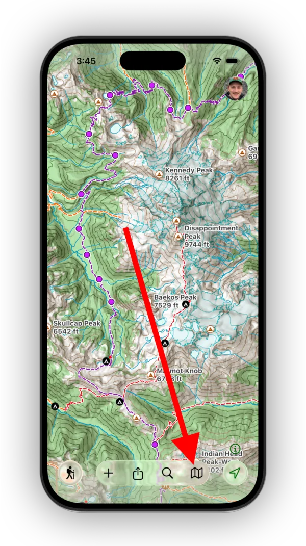 The Maps button in the map toolbar