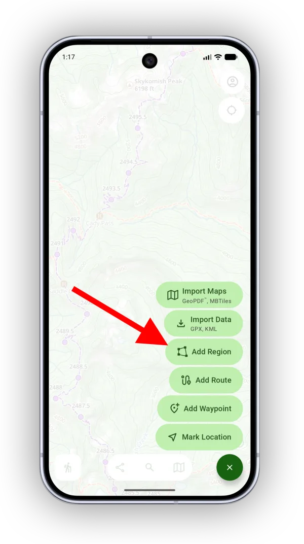 Add Region in the Add menu