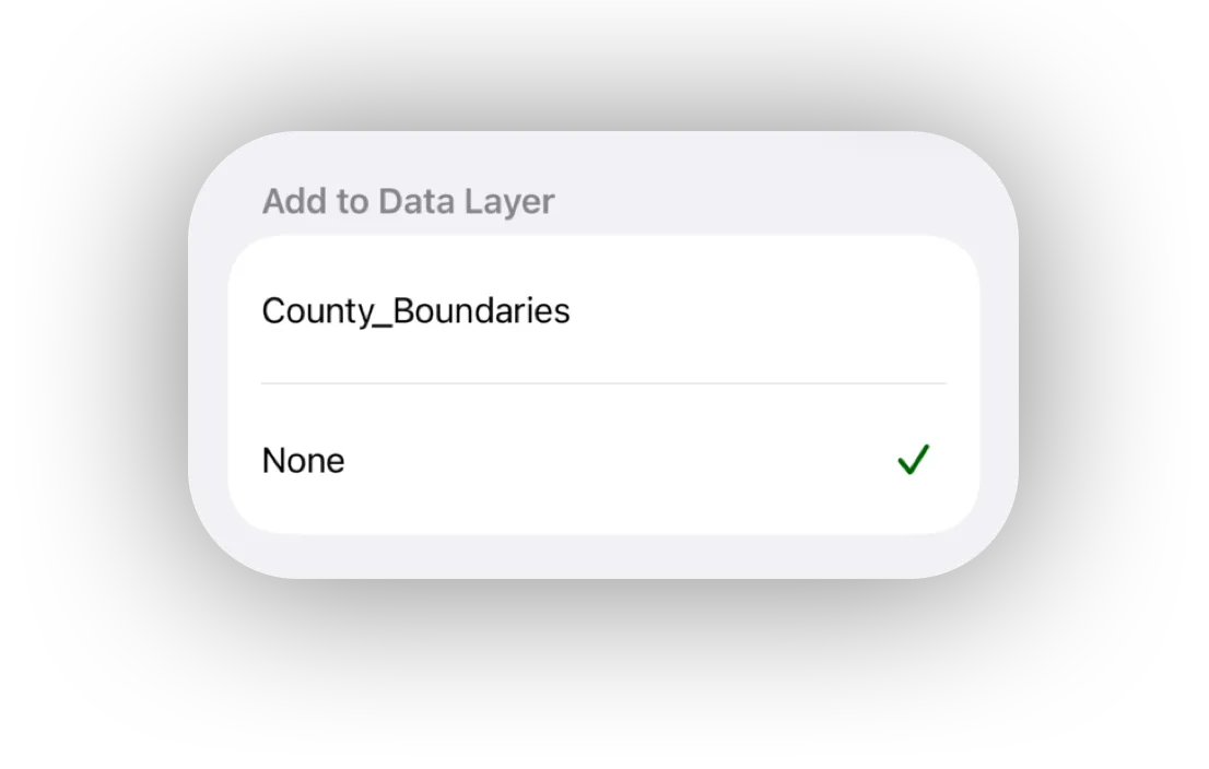 Choosing a data layer to add the imported data to