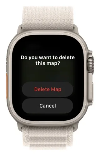 The delete confirmation with the Delete Map button