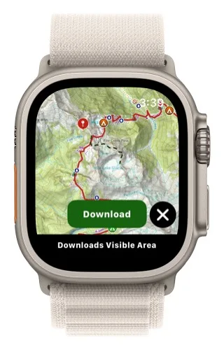 The Download button with the label Downloads Visible Area