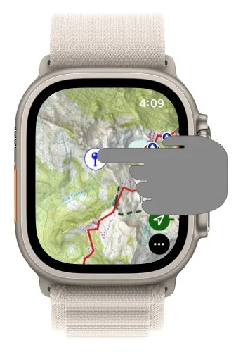Tapping a waypoint on the Watch map