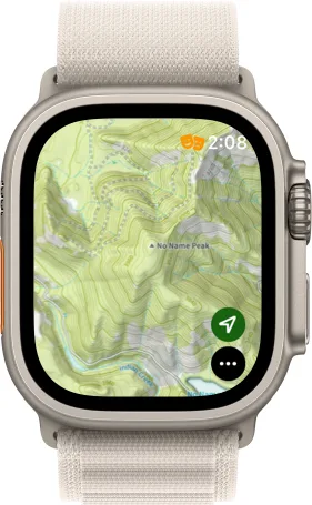 Topo Maps+ open on the Apple Watch