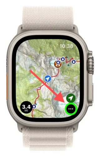 The menu button in the bottom-right corner of the Watch map