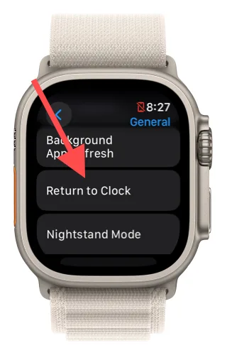 Return to Clock in General settings