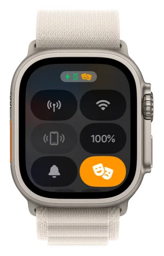 Control Center with the Theater Mode masks icon turned on