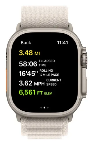A customized metric screen while recording