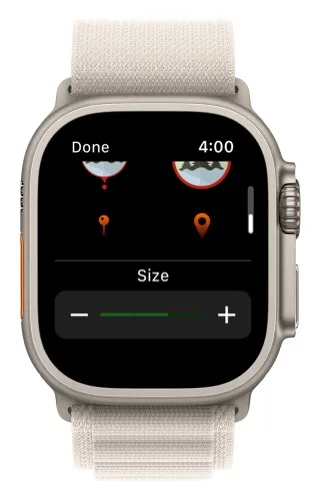The Size control below the icon styles