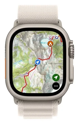 The menu button in the bottom-right corner of the Watch map