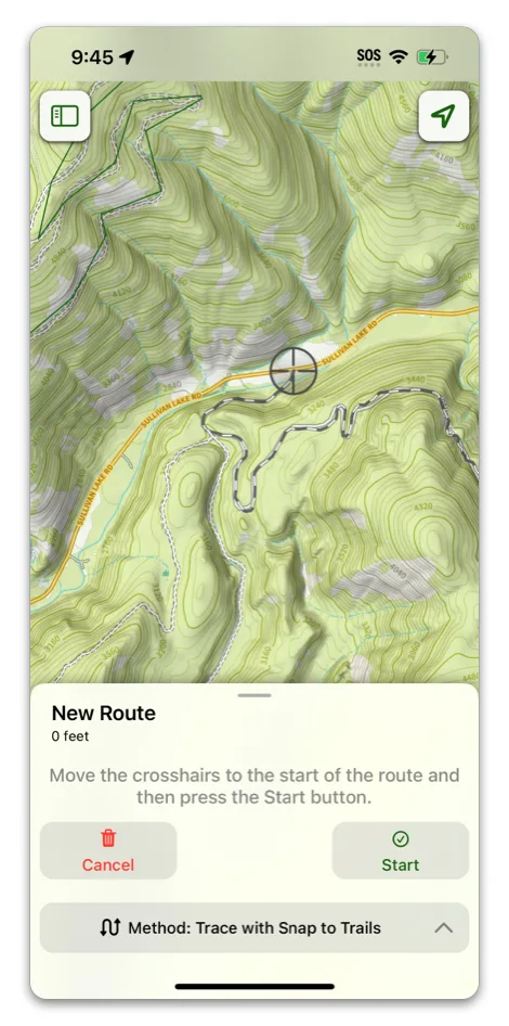 Creating a new route on iPhone