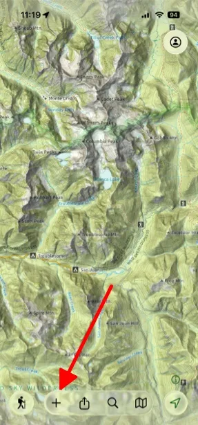 The Add button in the map toolbar