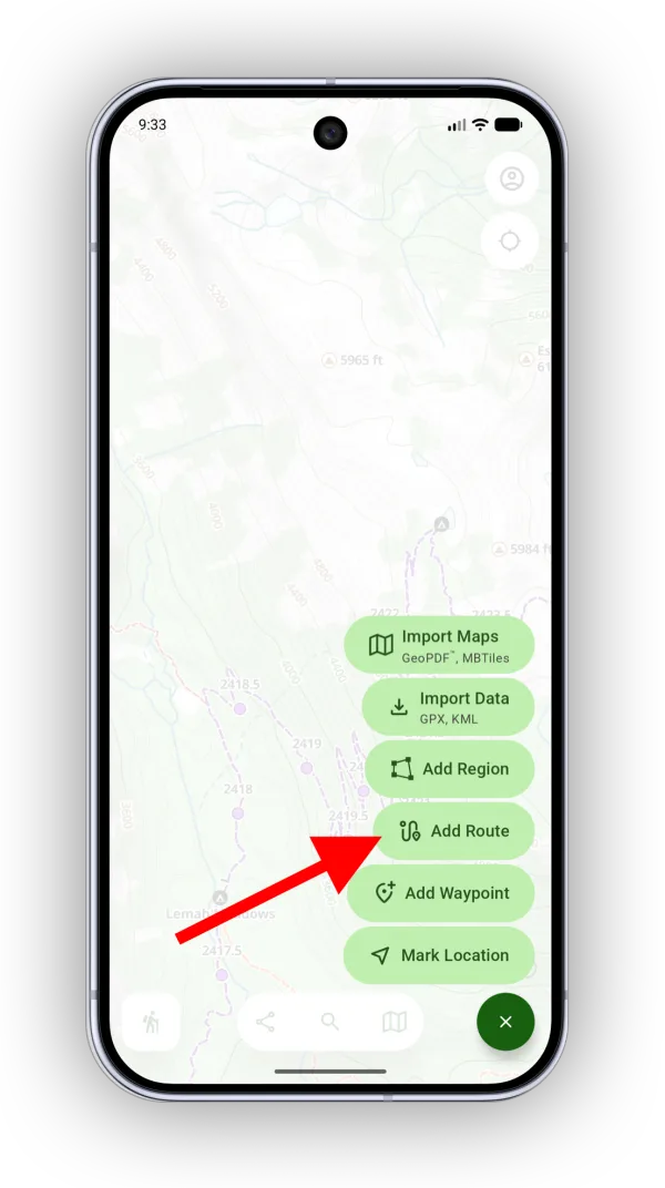 Add Route in the Add menu