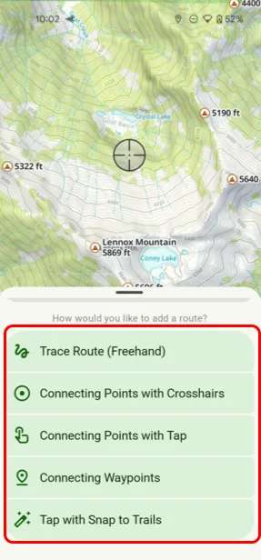 The list of route drawing methods