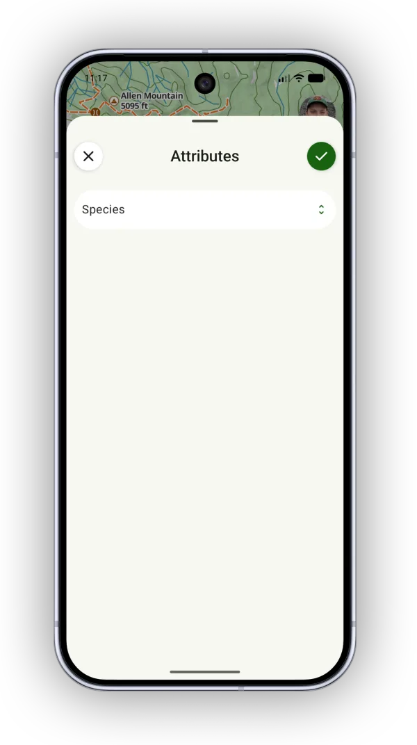 Setting attributes for a new waypoint in a data layer