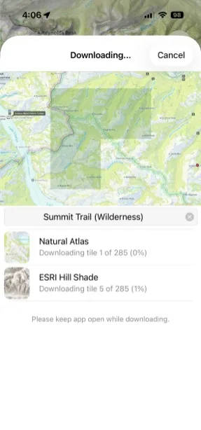 Download progress for each map in the download