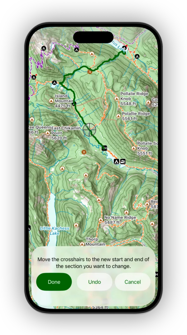 Redrawing the middle section of the route
