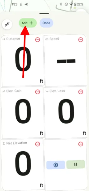 Editing Focus Mode widgets with remove buttons and an add button