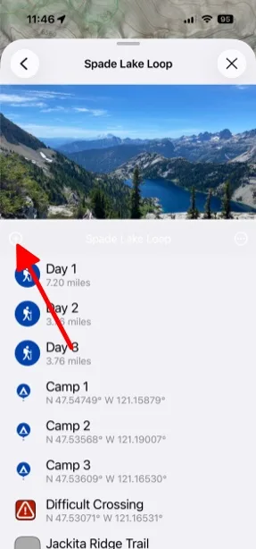 The add button inside a folder