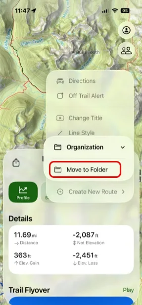 Move to Folder in the More menu