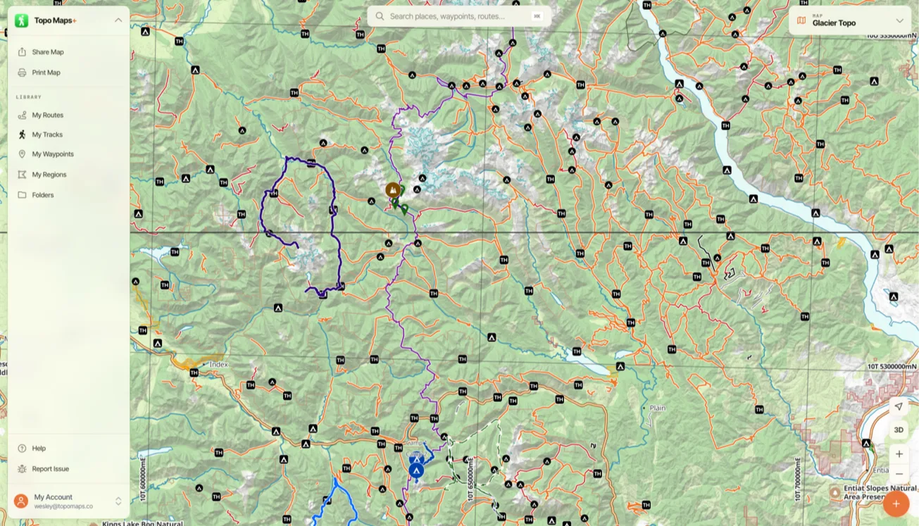 The map with a UTM grid