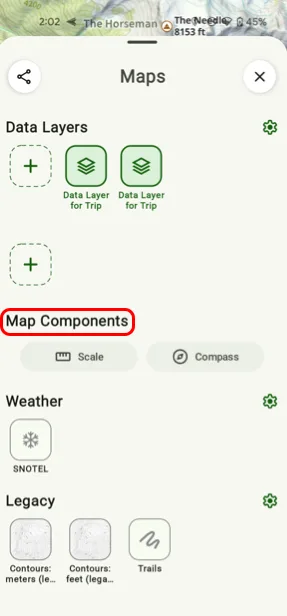 Scale and Compass in the Map Components section