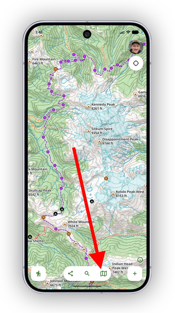 The Maps button in the map toolbar