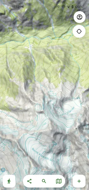 The same map with hill shading turned on