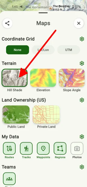 Hill Shade in the Terrain section
