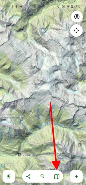 The Maps button in the map toolbar