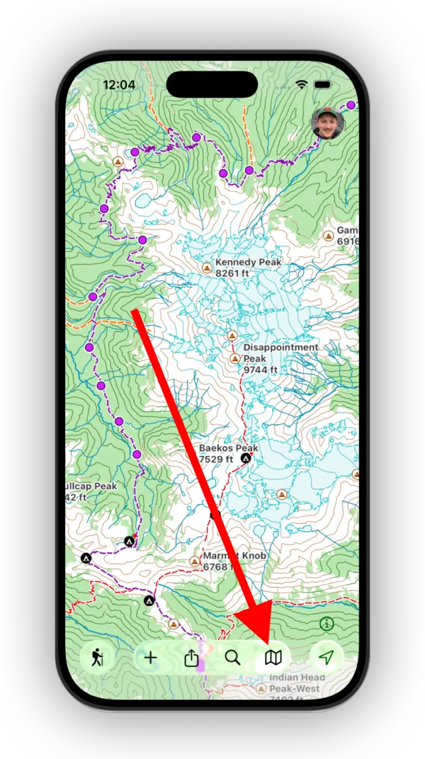 The Maps button in the map toolbar