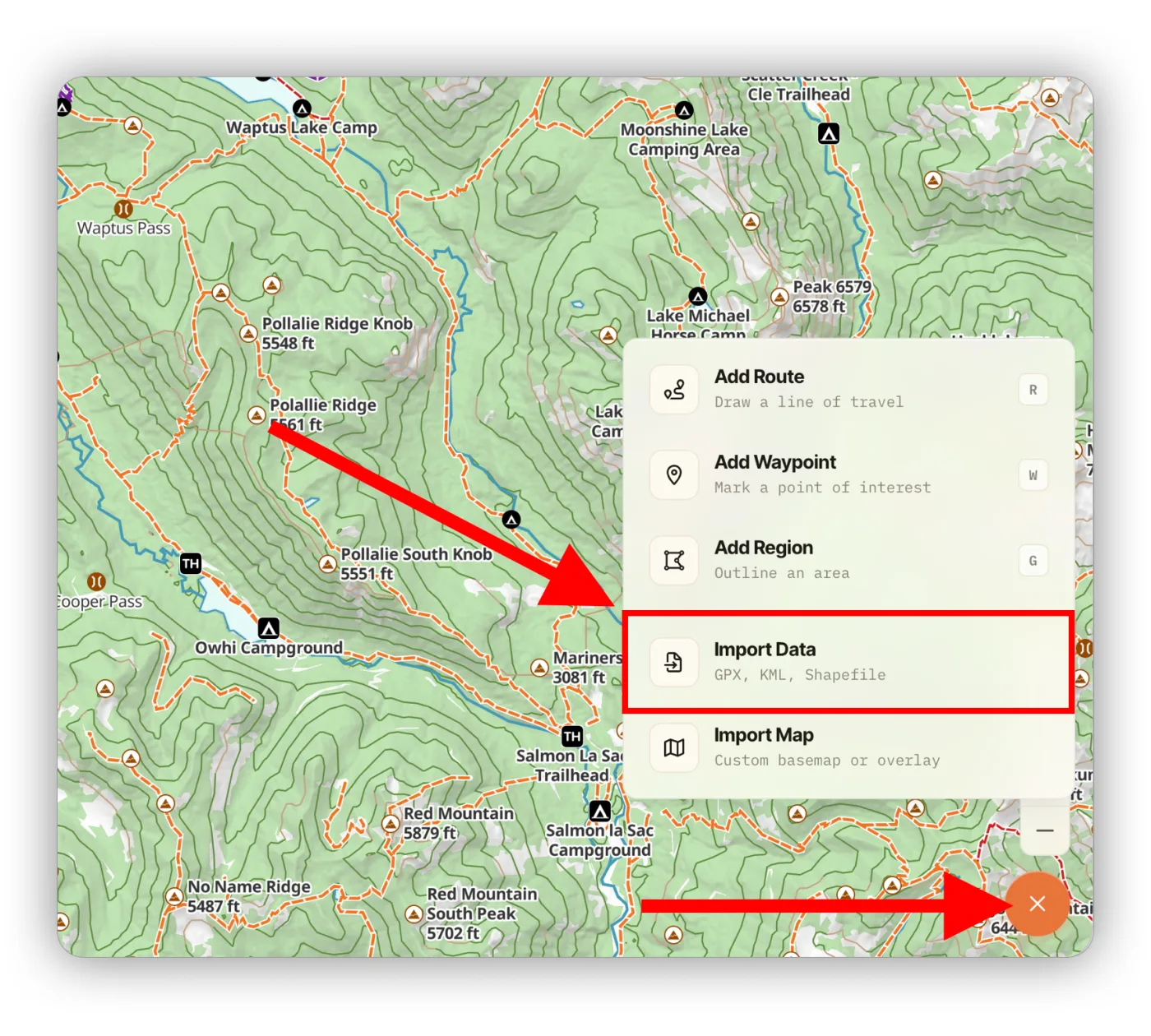 The Add menu with Import Data highlighted