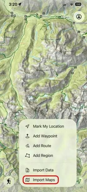 Import Maps in the Add menu