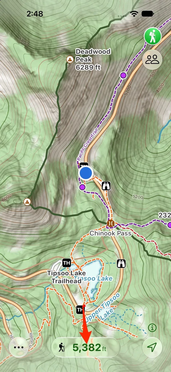 One stat, the elevation, shown in the toolbar after moving the map