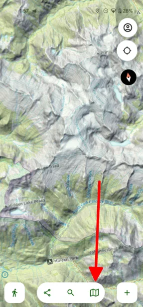 The Maps button in the map toolbar