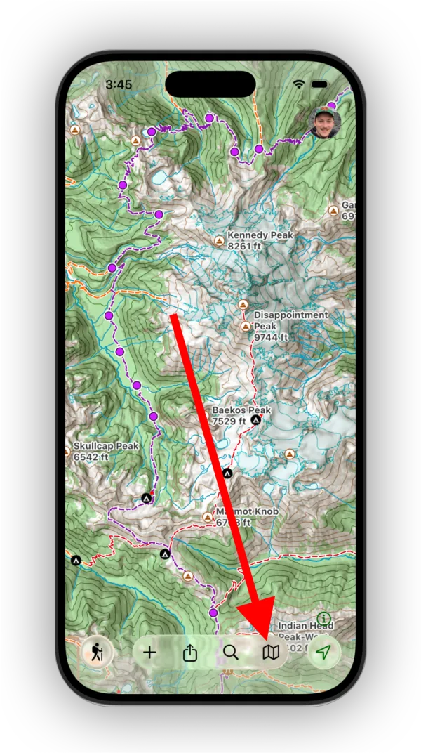 The Maps button in the map toolbar