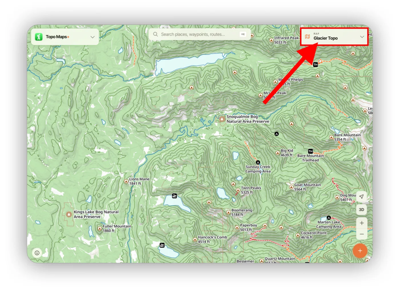 The minimized map dashboard card in the top-right corner of the web app