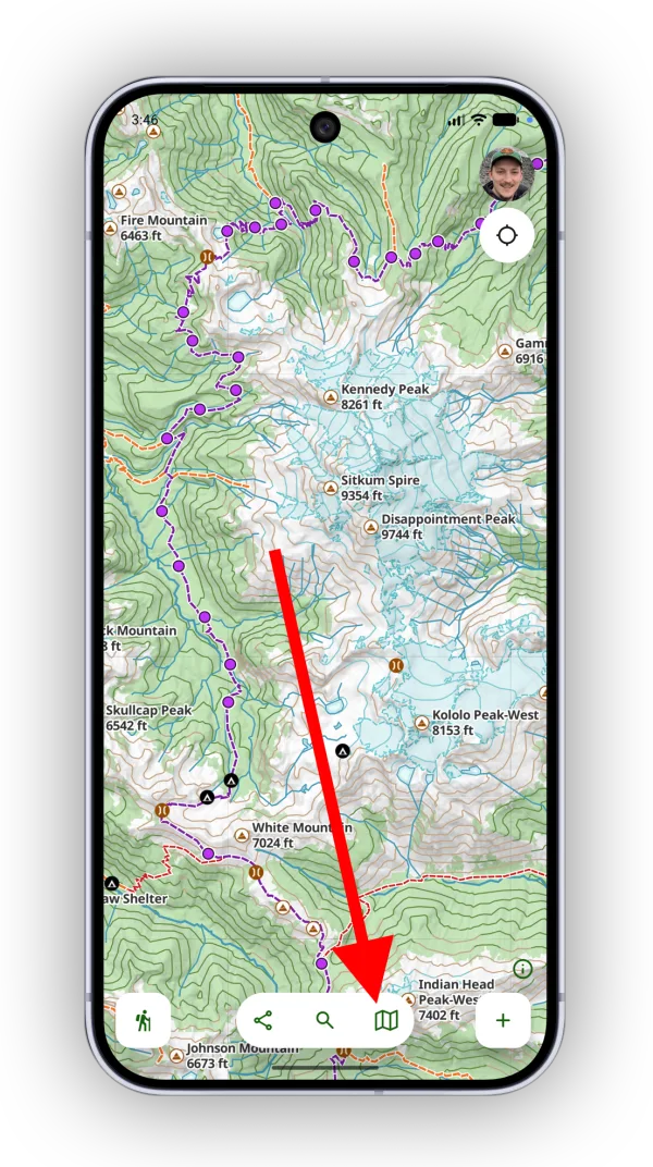 The Maps button in the map toolbar