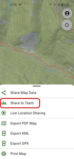Share to Team in the Share menu
