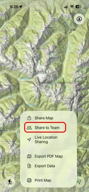 Share to Team in the Share menu