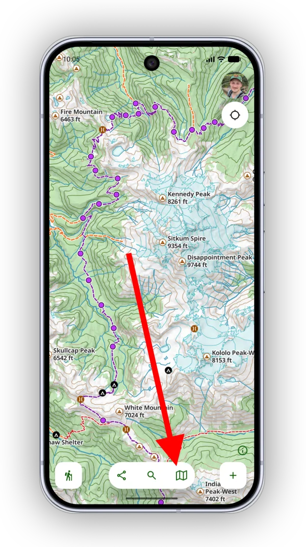 The Maps button in the map toolbar
