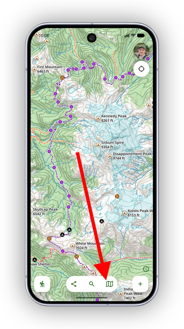 The Maps button in the map toolbar