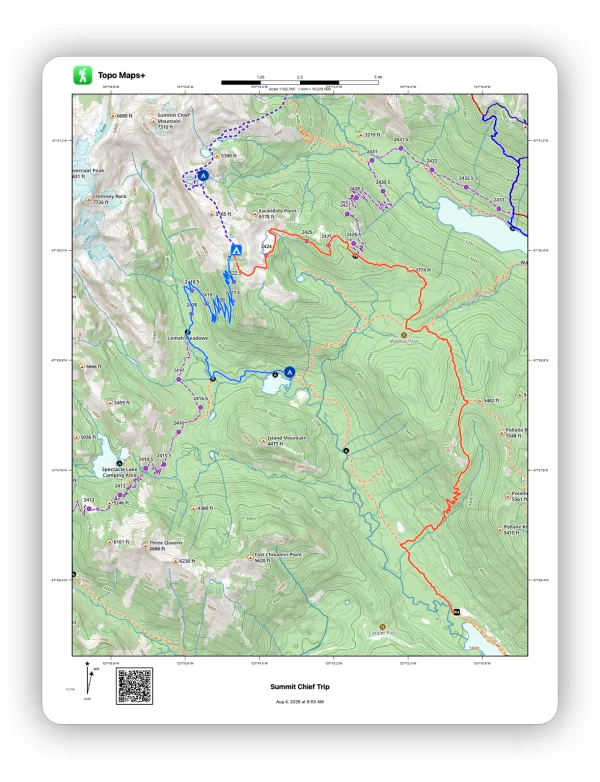 A printed map with a full collar