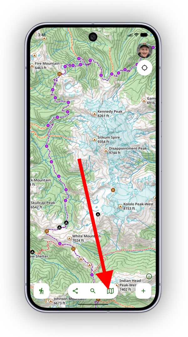 The Maps button in the map toolbar