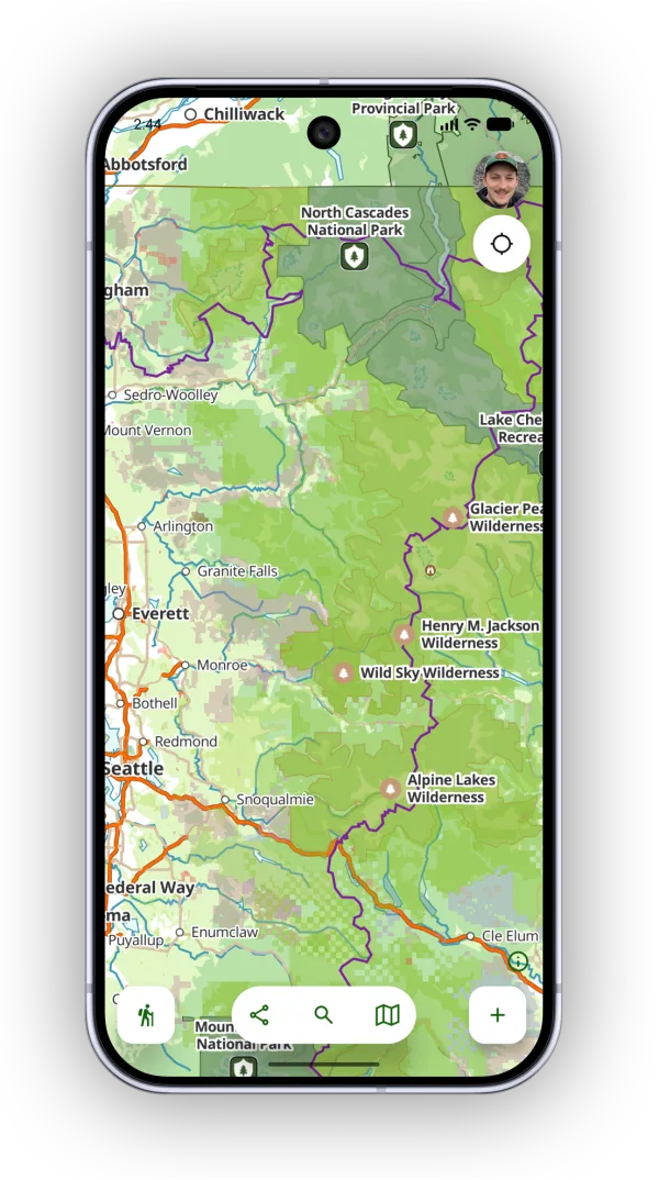 The map with the Public Land overlay turned on