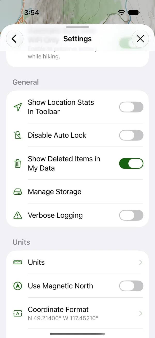 The Show Deleted Items setting