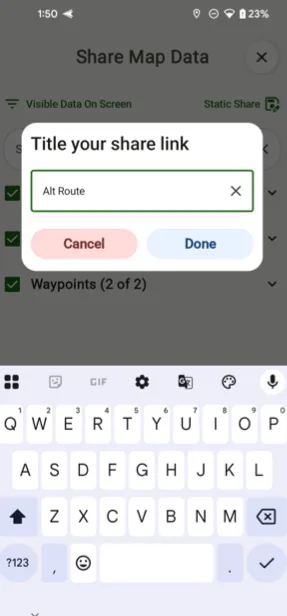Titling the share link
